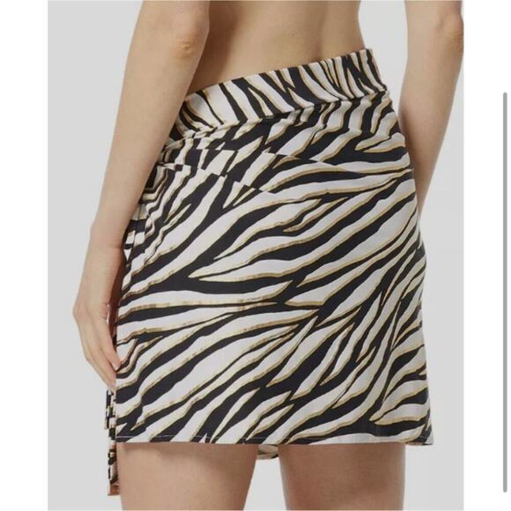 Michael Kors Women's Black‎ Zebra-Print Pareo Cover-Up Swimwear Sarong Size M L - Picture 3 of 3